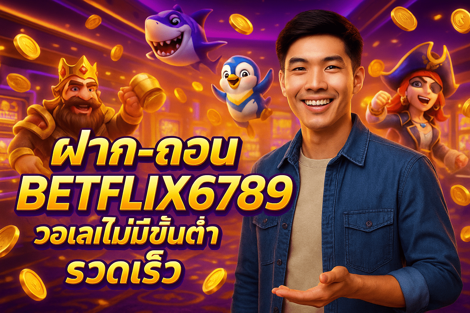ฝาก-ถอน BETFLIX6789 วอเลท ไม่มีขั้นต่ำ รวดเร็ว
